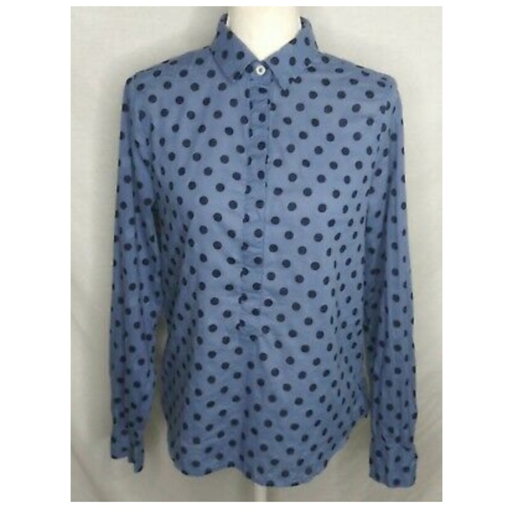 J.Crew Size 6 Shirt Polka Dot Jacquard Collard shirt